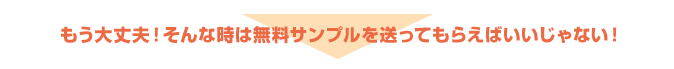 もう大丈夫！そんな時は無料サンプルを送ってもらえばいいじゃない！