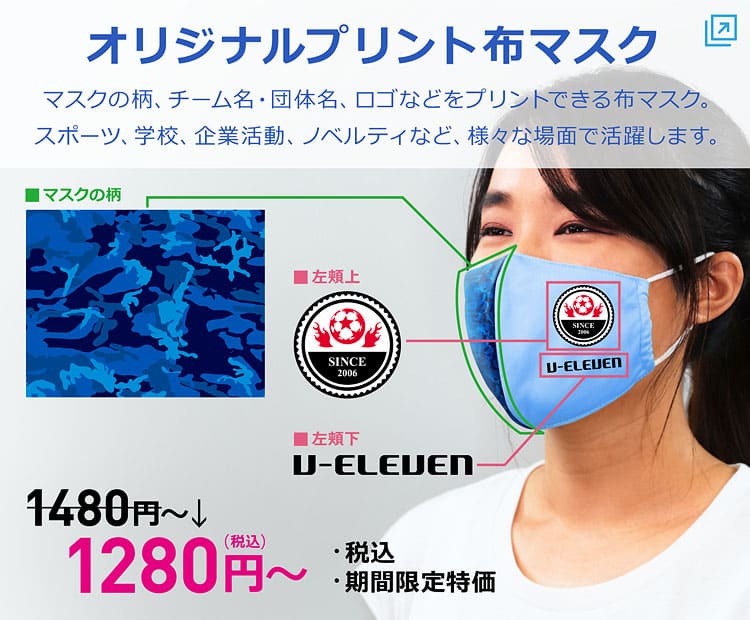 オリジナルプリント布マスク