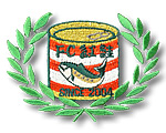 鮭の缶詰のエンブレム　刺繍ロゴ No.0104 デザイン例 / サッカーユニフォームショップV-ELEVEN